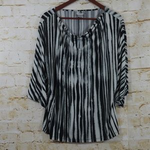 Worthington Stretch  Vertical Striped Career Top